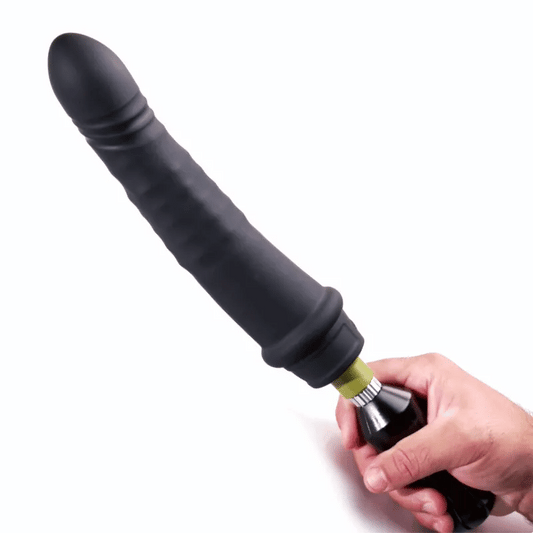 Robo Plunger dildo in hand, animated to show the rotating beads, Fort Troff