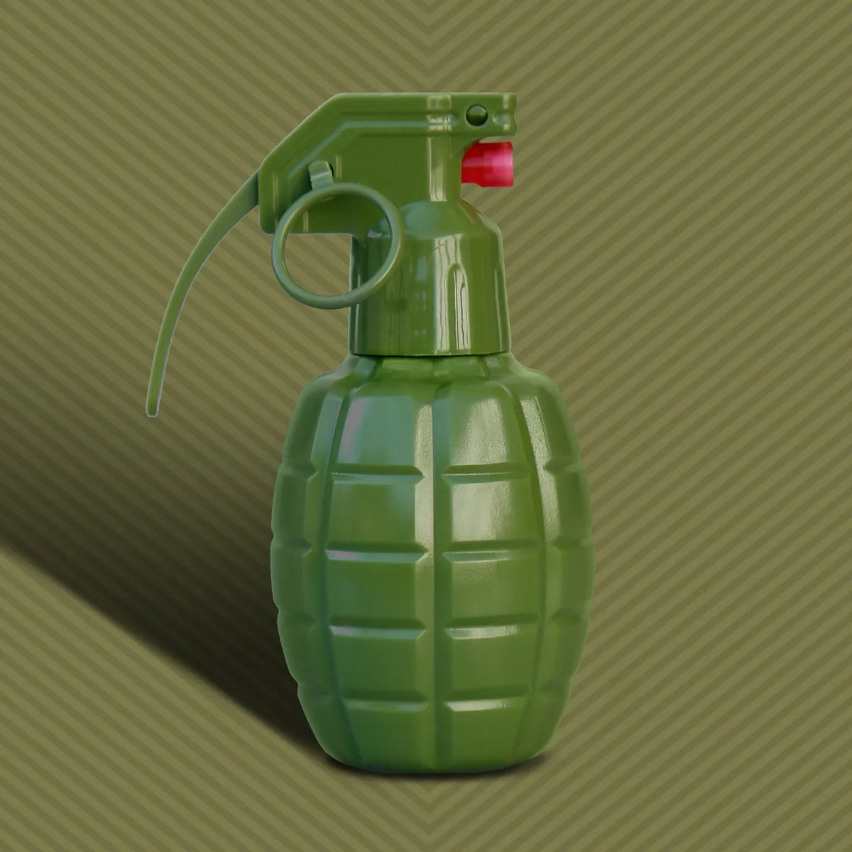 Fort Troff Travel Toy Cleaner Grenade, 2 oz toy cleaner spray in a green grenade bottle