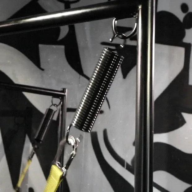 Sling Springs close-up showing the coil and hook, Fort Troff