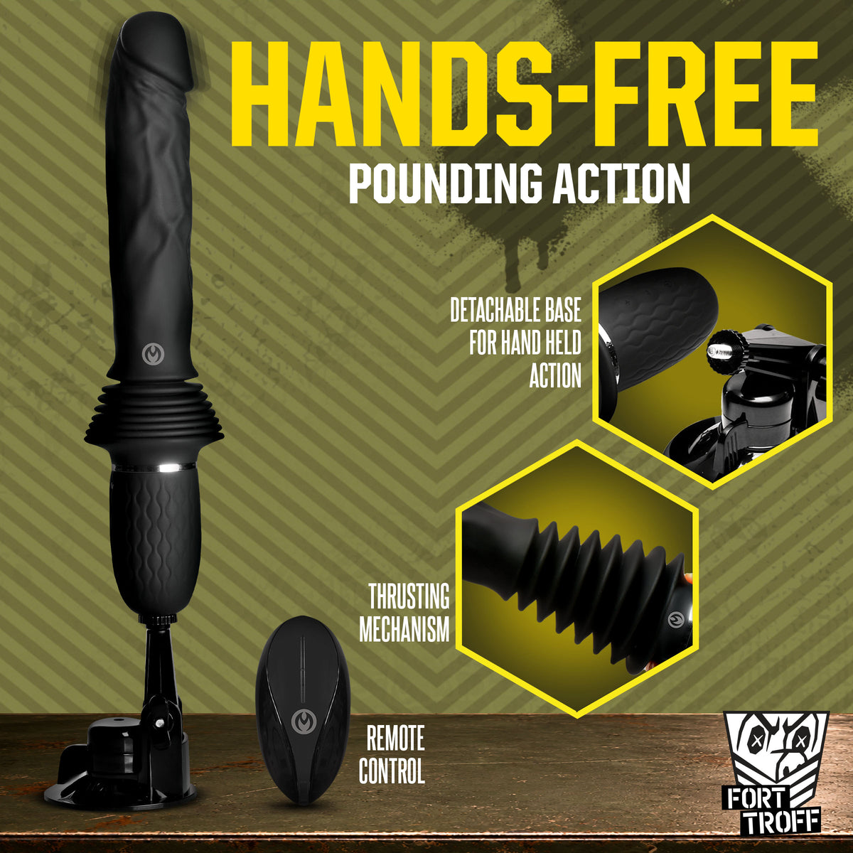 Ultimate Power Pounder Vibrating & Thrusting Silicone Dildo w/ Remote