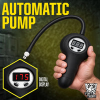 Digital Pump with Connector automatic pump held in hand with a digital display close-up, Fort Troff