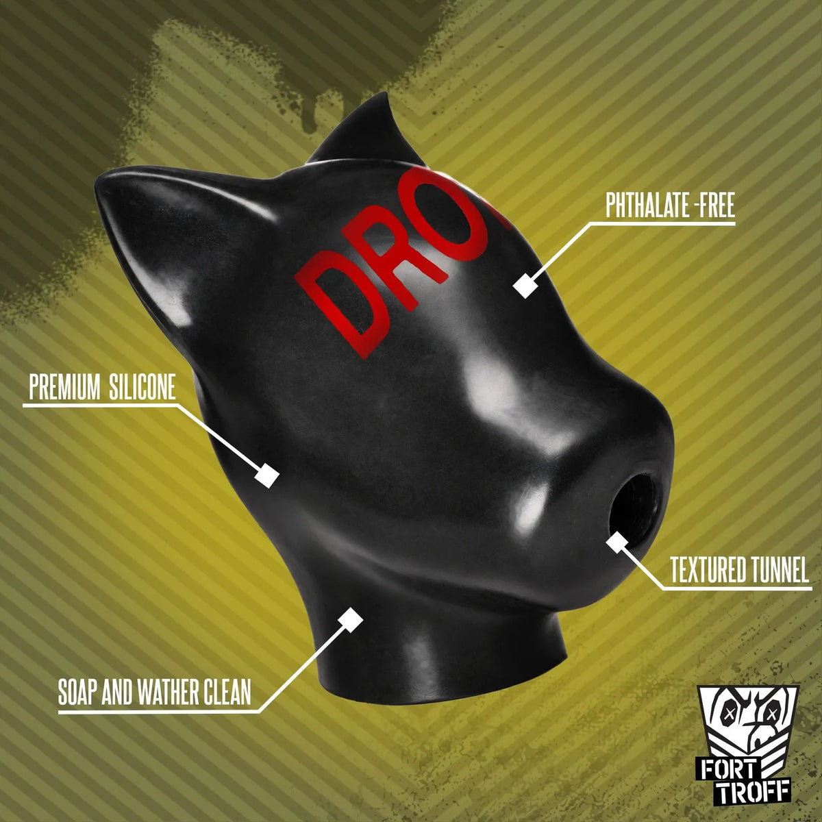 Silicone Sensory Hood, DRONE print, premium phthalate-free silicone with textured tunnel, Fort Troff