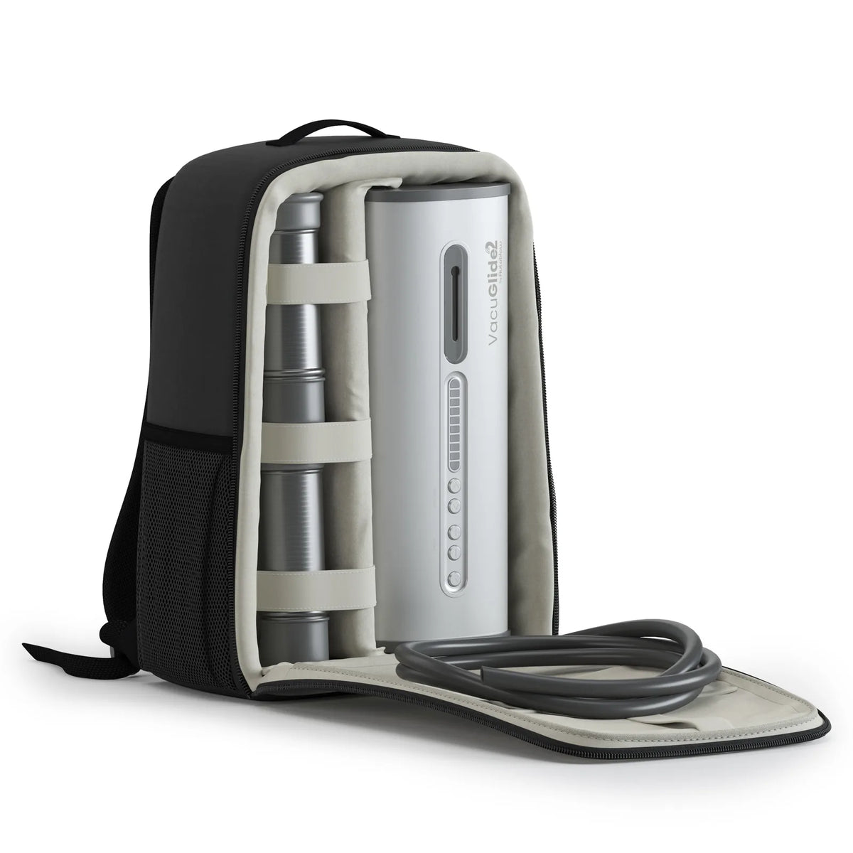 VacuGlide 2 packed into its discreet storage backpack, Fort Troff