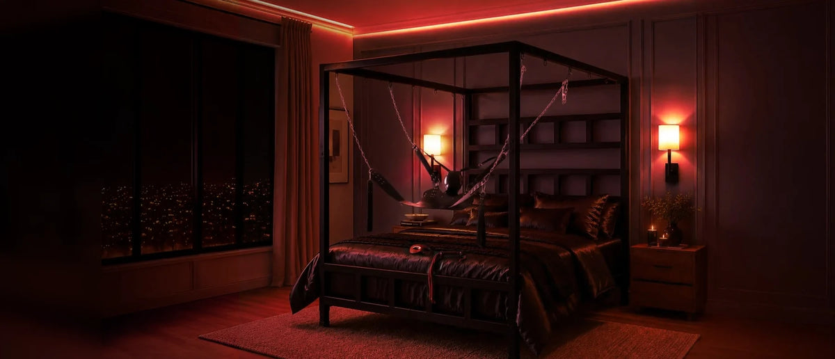 King Size Bondage Bed with Suspension Canopy