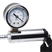 Deluxe Steel Hand Pump gauge and handle detail, Fort Troff