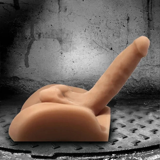 2 Way Grunt double-ended stroker dildo side profile with lifelike ass and 7 inch dong, Fort Troff