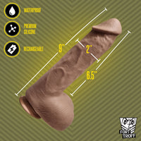Cut Thruster measurement graphic with waterproof, premium silicone and rechargeable icons, Fort Troff