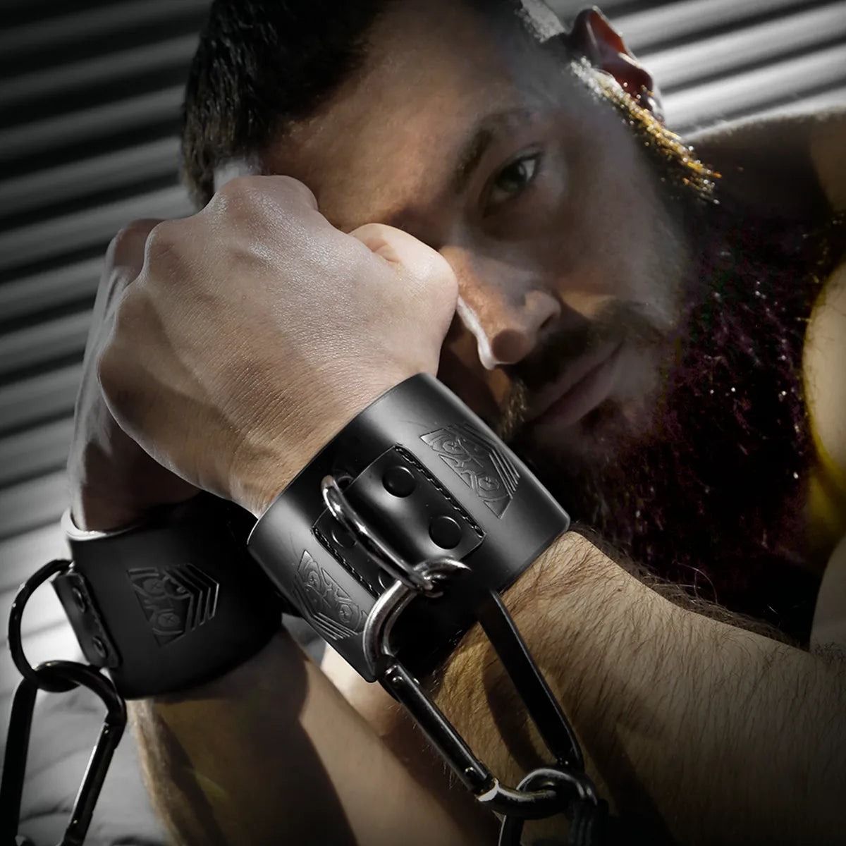 FT Leather Wrist Cuffs velcro closure detail