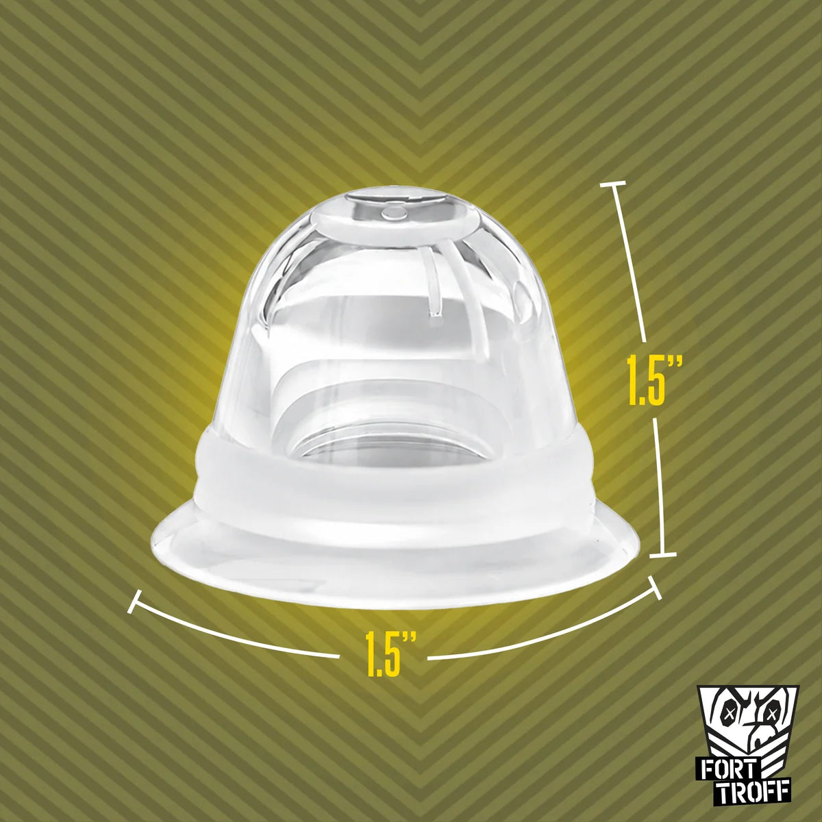 Silicone Nip Sucker Large dimensions, 1.5 inches tall by 1.5 inches wide, Fort Troff