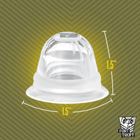Silicone Nip Sucker Large dimensions, 1.5 inches tall by 1.5 inches wide, Fort Troff