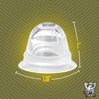 Silicone Nip Sucker Regular dimensions, 1 inch tall by 1.38 inches wide, Fort Troff