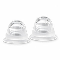 Silicone Nip Sucker Large pair of clear silicone cups on white, product shot, Fort Troff