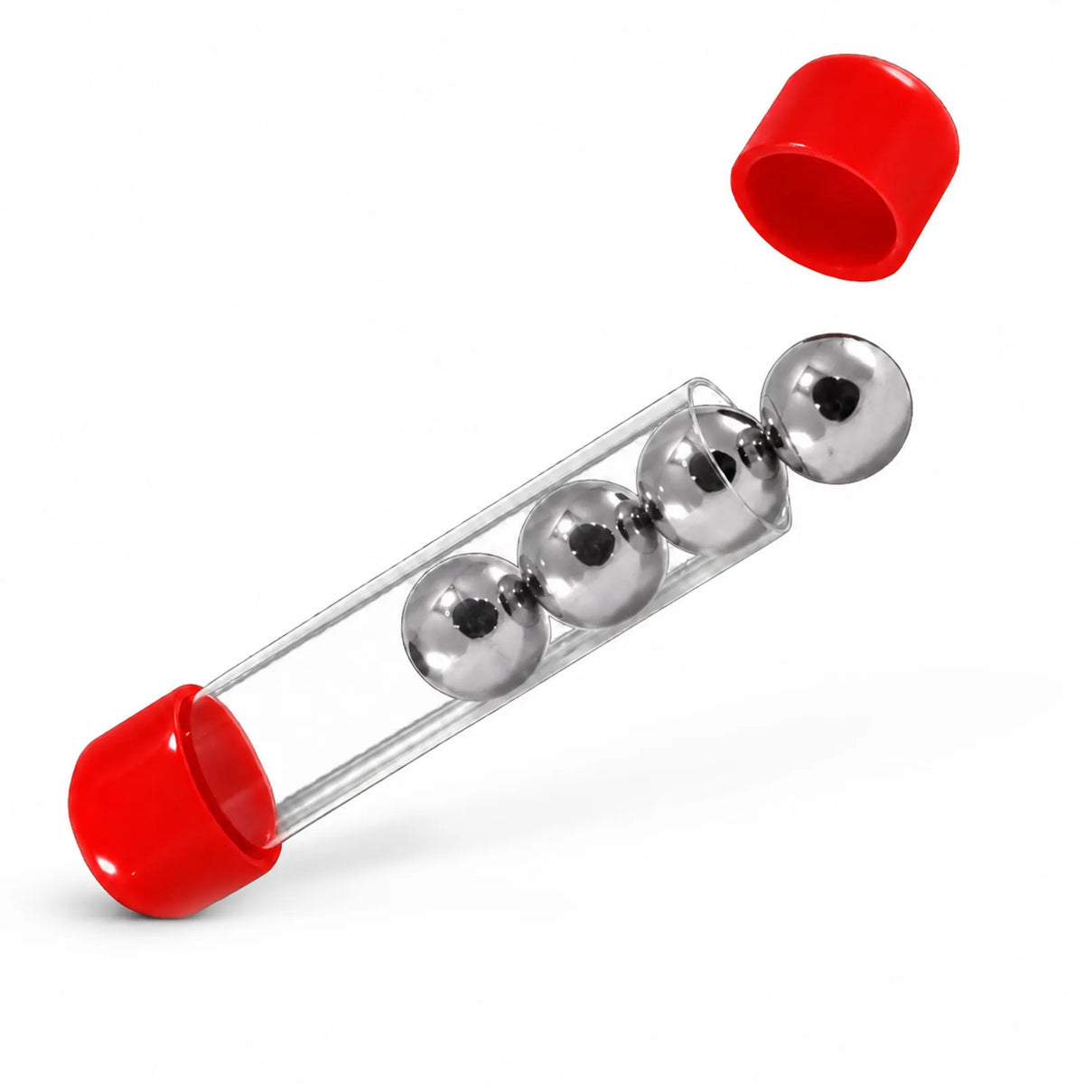 Magno Nip Tuggers 4 steel magnetic balls in a clear tube with red caps, Fort Troff