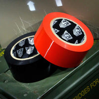 Mega-Roll bondage tape in red and black, 164 foot rolls with the Fort Troff shield, Fort Troff