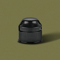 Pig Snout Flip snap lock bottle cap, closed. Fort Troff.