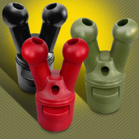 Pig Snout X essential oil bottle topper in black, red and green. Fort Troff.