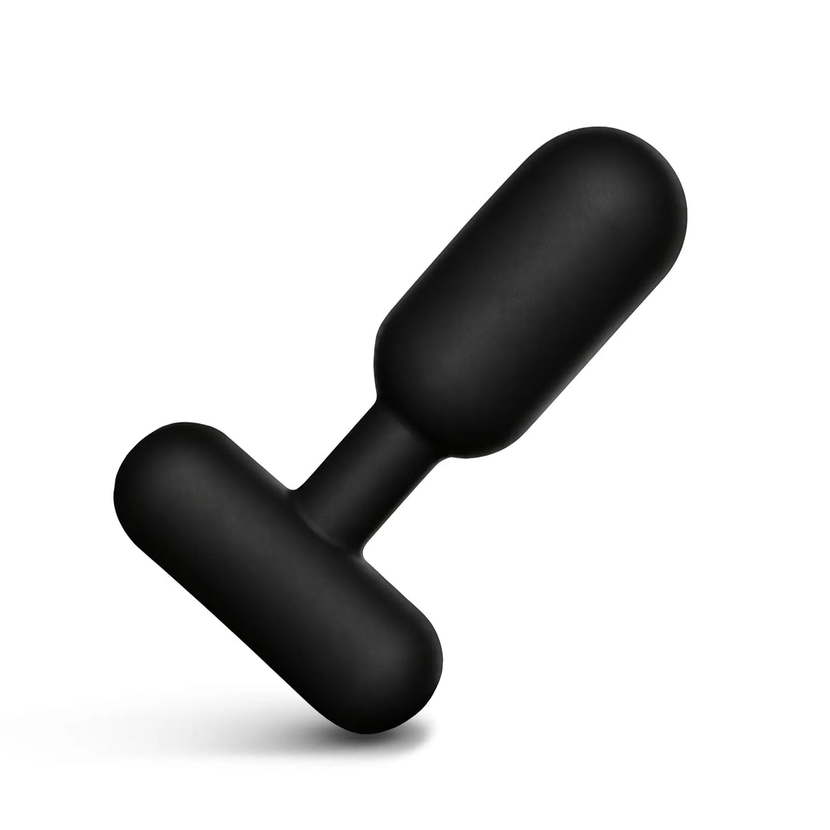 Powershift 300 Vibrating Prostate Massager, black silicone with T-bone base on a white background, Fort Troff