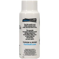Real Deal Refresh powder side label describing how it restores realistic toys