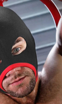 Skullfuck Open-Mouth Bondage Hood in red, size Large, Fort Troff