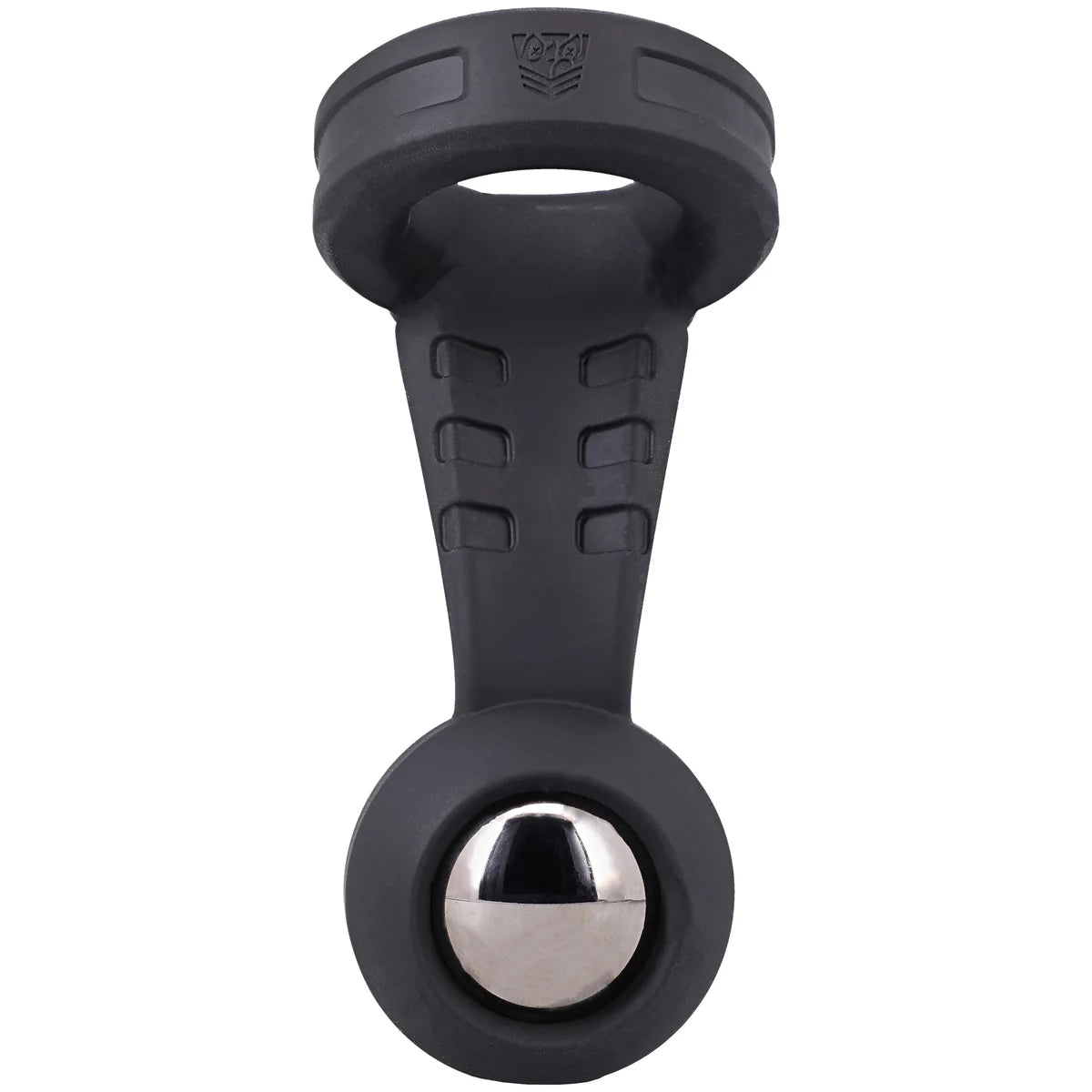Swing N Hang Heavy ball stretcher angled view showing the cush silicone ring and ribbed stem, Fort Troff