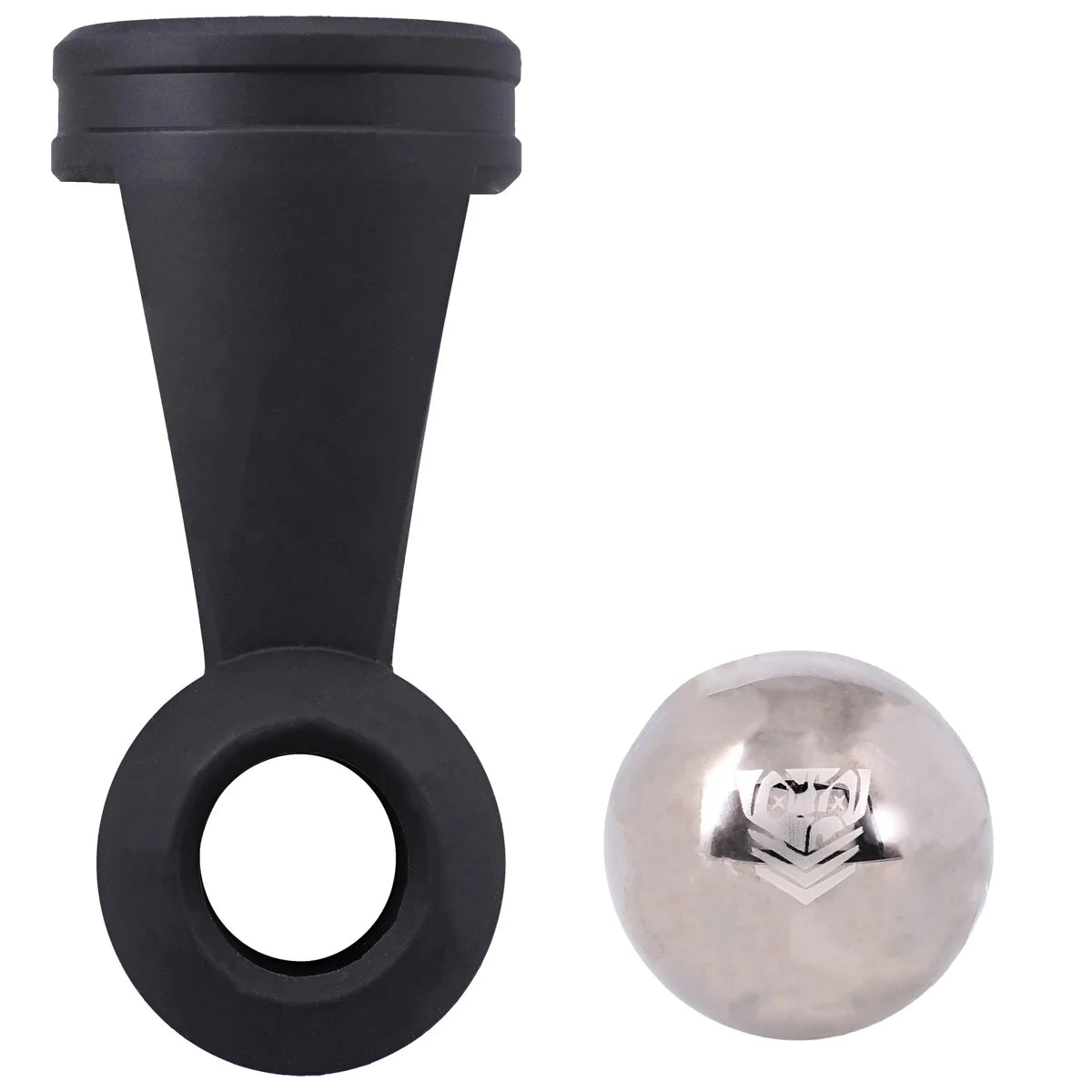 Swing N Hang Heavy silicone stretcher and removable steel ball weight shown separately, Fort Troff