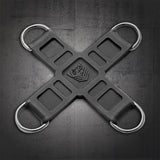 Tactical Hogtie Restraint Hub silicone X with 4 steel D-rings, carabiners not included, Fort Troff