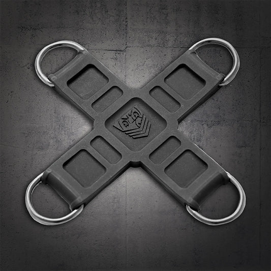 Tactical Hogtie Restraint Hub silicone X with 4 steel D-rings, carabiners not included, Fort Troff