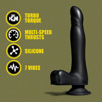 Tunnel Twister thrusting and twisting dong with motion arrows and feature icons, Fort Troff