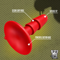Vac-U-Lock Suction Cup Base with secure grip ridge, tapered tip and suction base callouts, Fort Troff