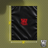 Waterproof PVC Playsheet laid flat with 72 by 54 inch dimensions, Fort Troff