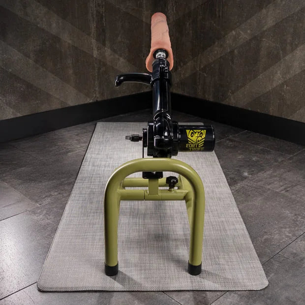 Rear view of the Grunt Fuck Machine with a dildo mounted on the anchor mat, Fort Troff