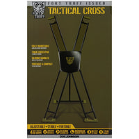 Tactical Cross retail box angled view showing the folded cross graphic and feature list, Fort Troff