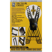 Tactical Cross retail box back with adjustable arms and legs diagram and specs, Fort Troff