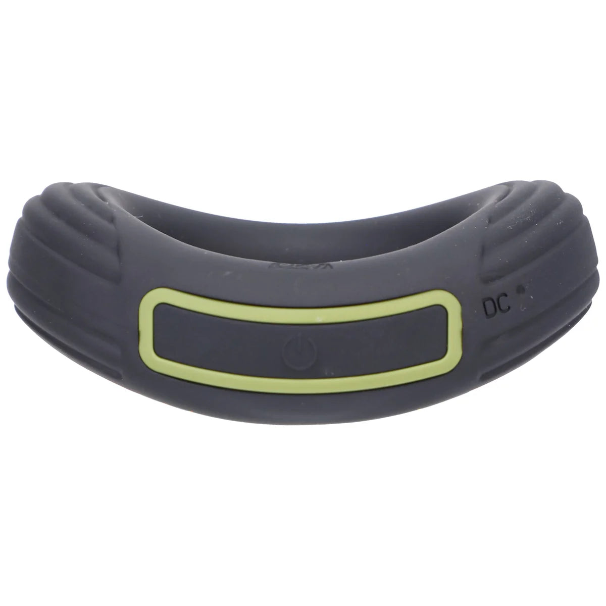 Rev Cock Throbber vibrating cock ring side profile with DC charging port and power button, Fort Troff