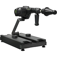 Gunner System modular fuck machine mounted on the ballast base with dildo attached, side view, Fort Troff