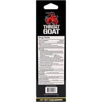Throat Goat retail box back with drug facts, active ingredients and directions, Fort Troff x Doc Johnson