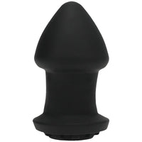 Robo Rimmer rimming plug upright, black silicone with tapered tip and flared base, Fort Troff
