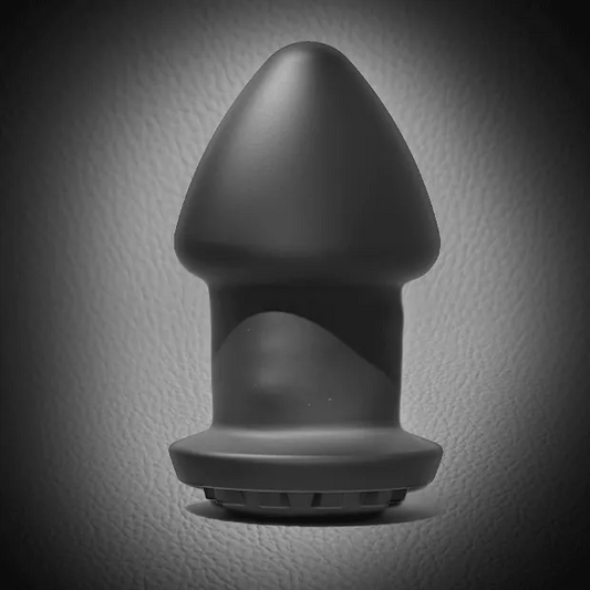Robo Rimmer rolling vibrating plug in black silicone, side view, Fort Troff