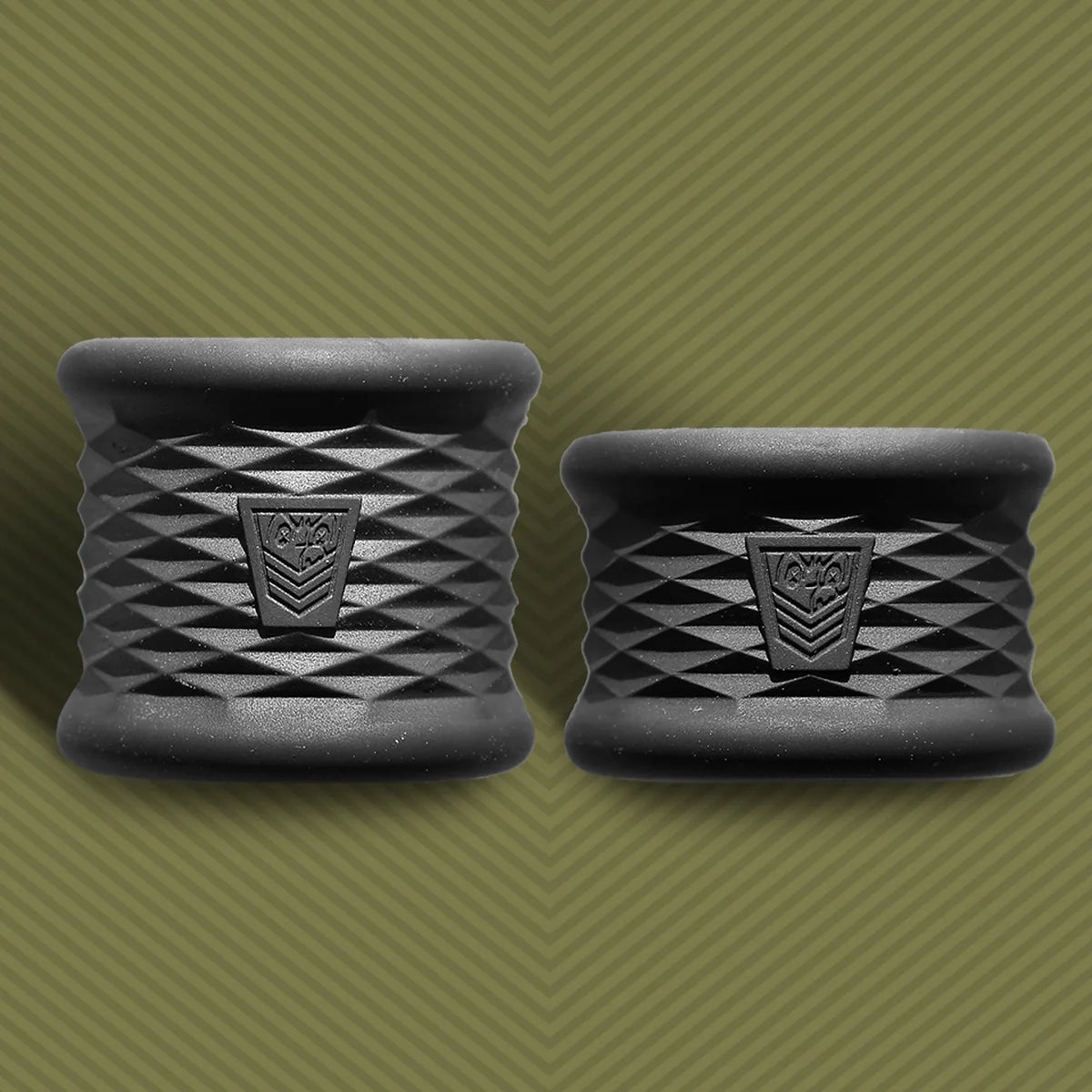Stretch Flex Trainers tall and short silicone ball stretchers with diamond texture and shield logo, Fort Troff