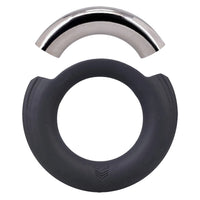 Pinch Zero Ring silicone case and chrome insert shown apart, exploded view, Fort Troff