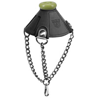 Apex Ball Chute ball parachute angled view showing the olive silicone cone and chains, Fort Troff