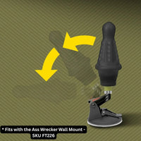 Robo Rammer locked onto the Ass Wrecker Pro Vac-U-Lock wall mount at an adjustable angle, Fort Troff