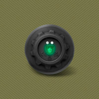 Robo Rimmer Slim flared base close-up with charging pins and green power light, Fort Troff