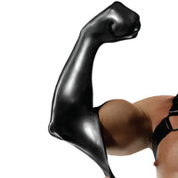 FFister Black fisting sleeve worn to the upper arm with the fist raised, Fort Troff