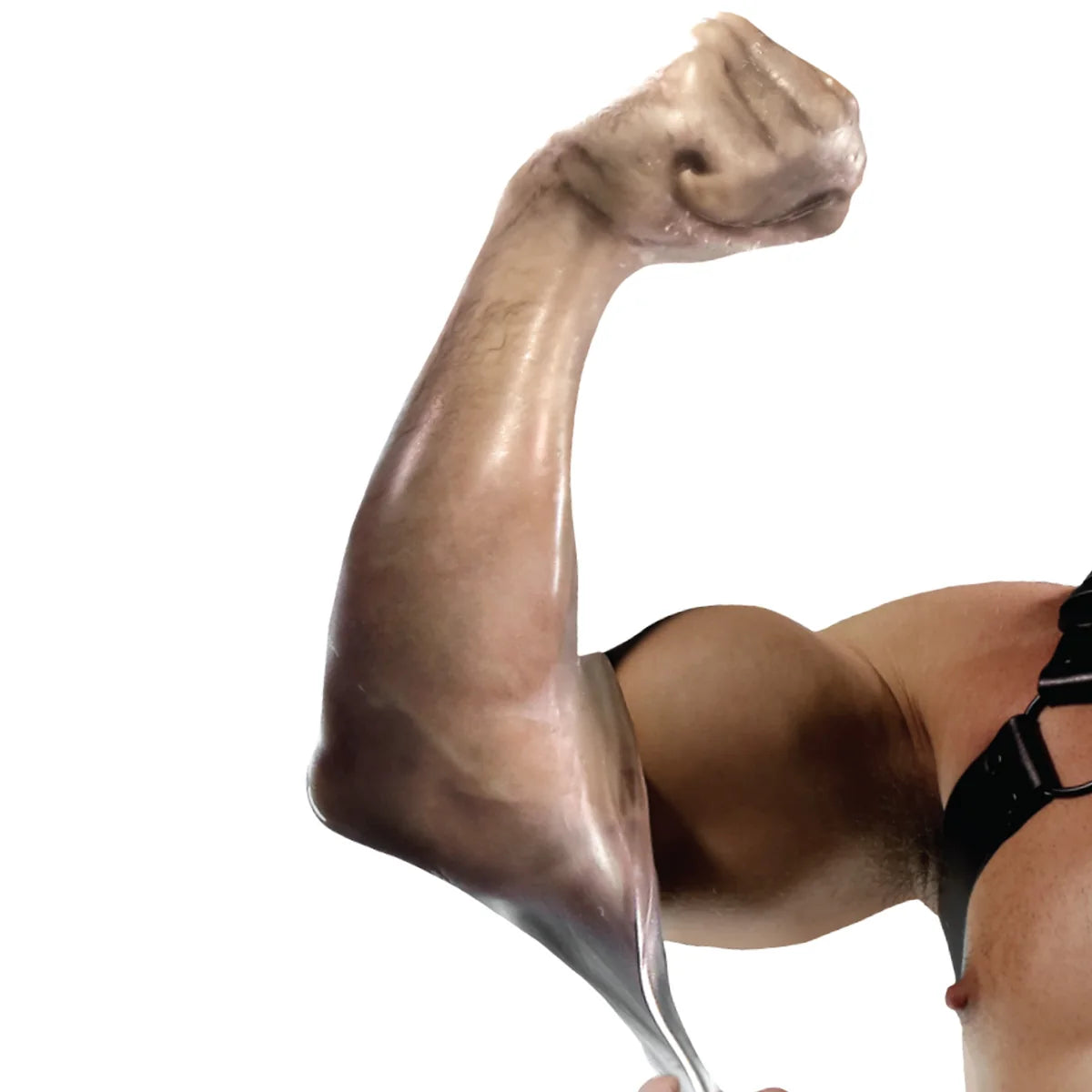 FFister Frost fisting sleeve worn to the upper arm with the fist raised, Fort Troff