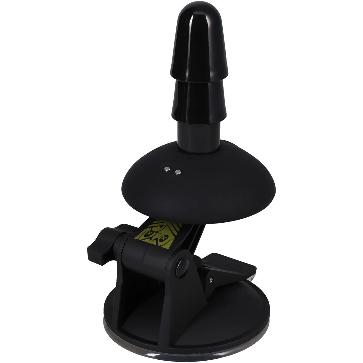 Vac-U-Lock Ass Wrecker Pro suction mount three-quarter view with charging pins on the dome, Fort Troff
