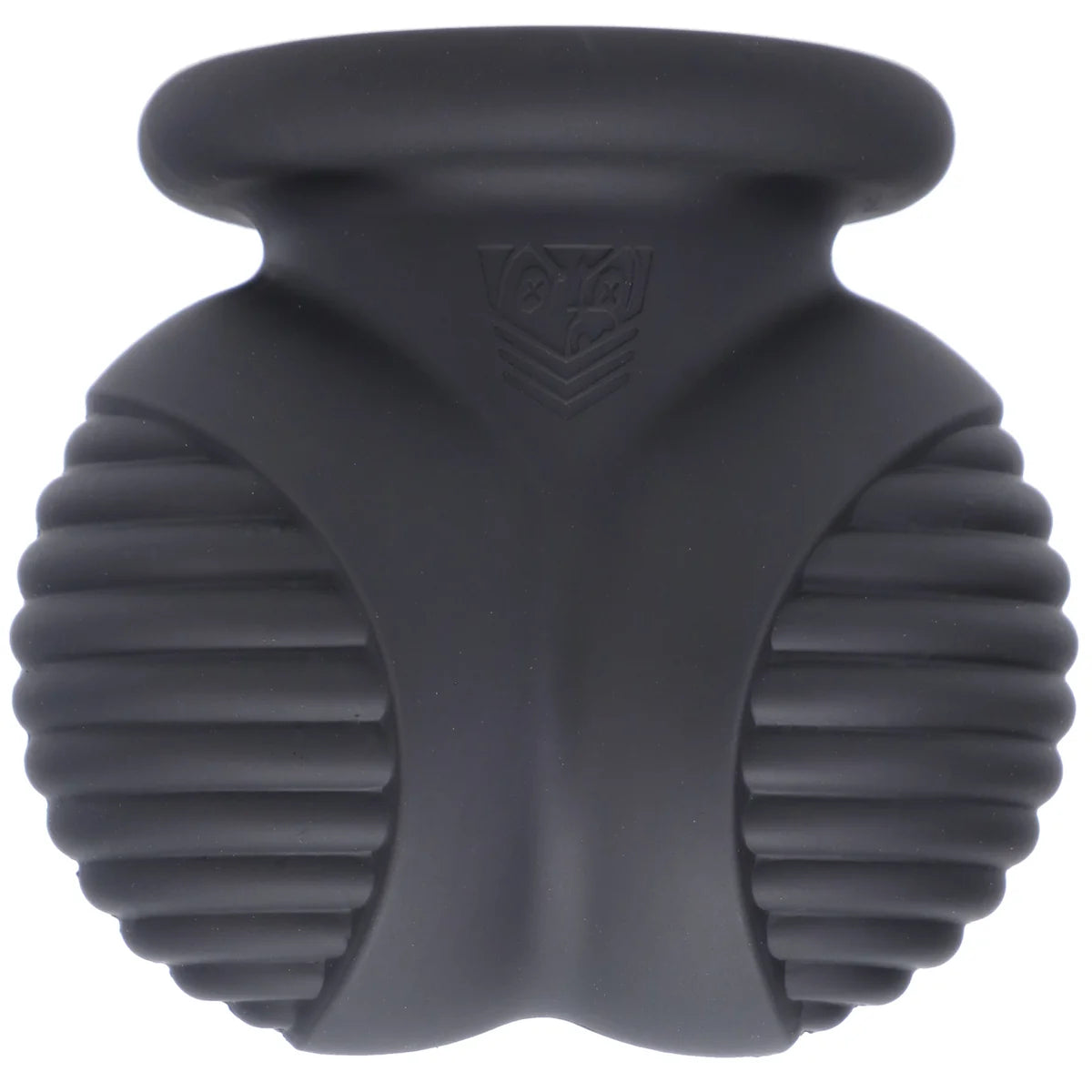 Ball Bunker ball armor front view showing the two ribbed ball cups and Fort Troff shield