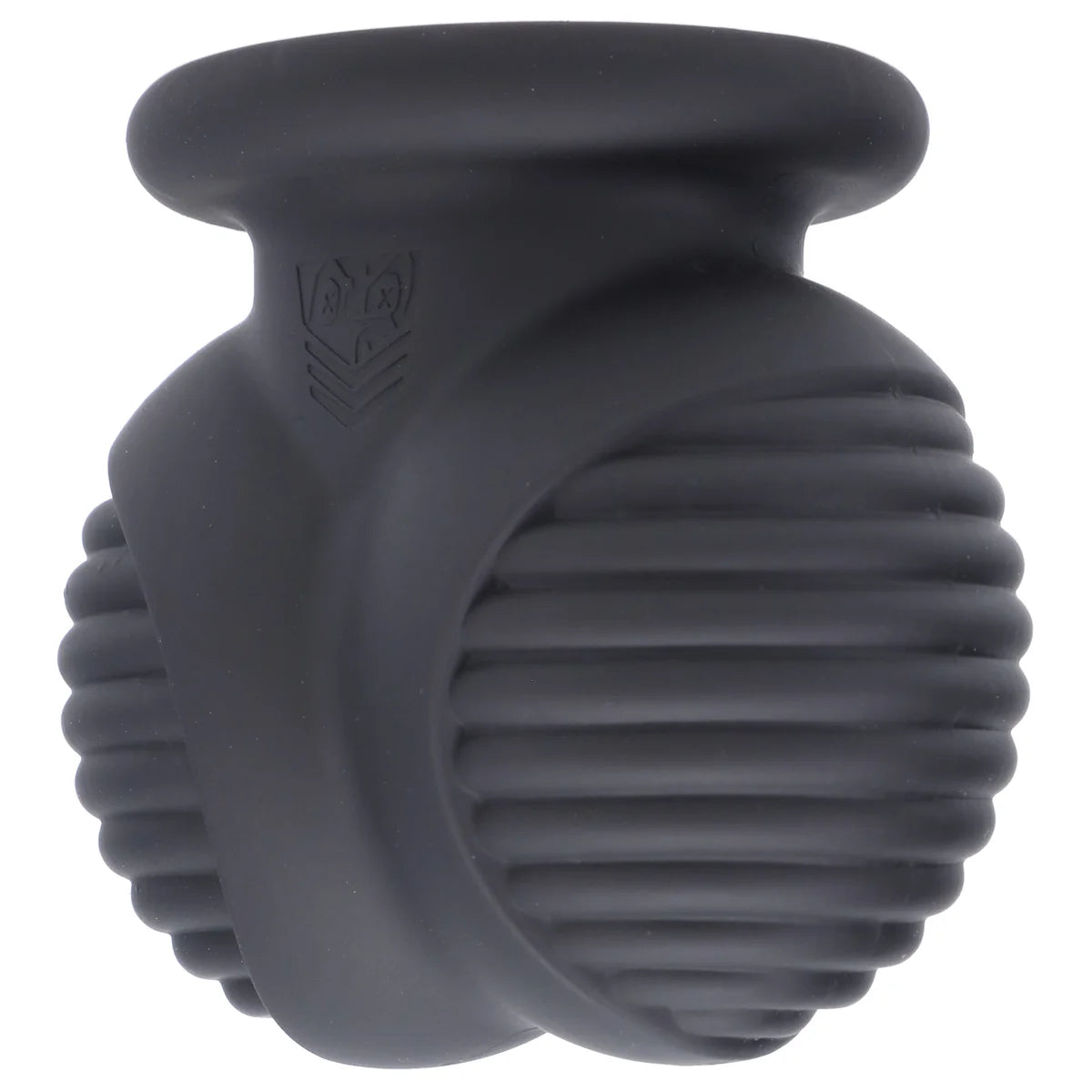 Ball Bunker ball armor slight angle showing the split ribbed cups and stretcher collar, Fort Troff