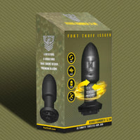 Robo Rimmer Slim in its camo retail box listing 5 rotations, 8 vibrations and dual engine design, Fort Troff