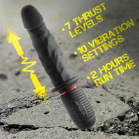 Jackhammer Cock thrusting dildo with 7 thrust levels, 10 vibration settings and 2 hour run time, Fort Troff
